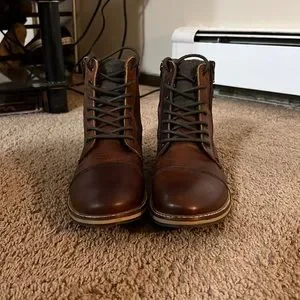 NEW Crown Vintage Lea Chelsea Wood Brown Leather Mens Ankle Boots F953 Crown Vintage | Shoes | Crown Vintage Mens Brown Leather  main image 4